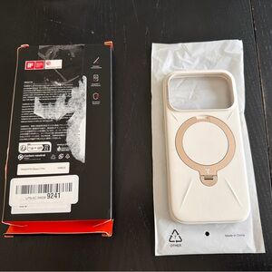 iPhone 17 Pro Cream Beige Gold TORRAS Magnetic OStand Q3 Silicone Phone Cover
